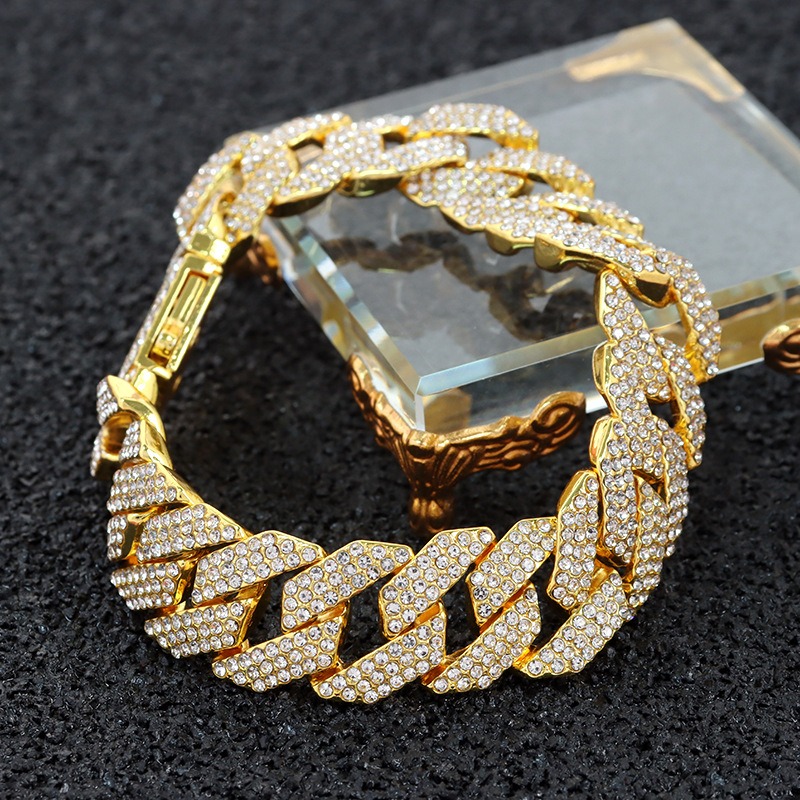 Pulsera Cubana - Full Gold 20cm (Dorado) - Image 4