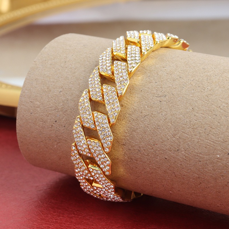 Pulsera Cubana - Full Gold 20cm (Dorado)