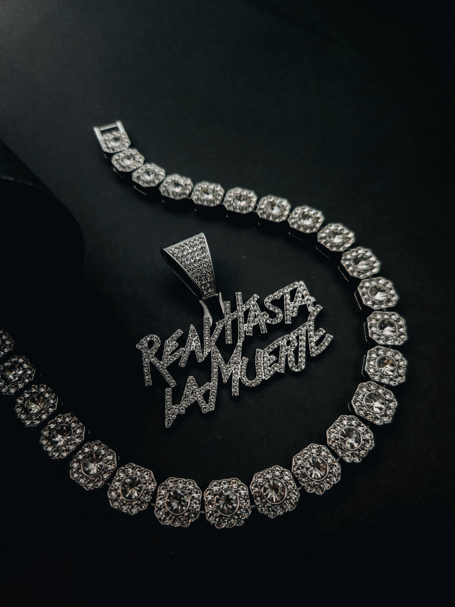 Set - Real hasta la muerte (Cadena + Dije + Pulsera) Plateado