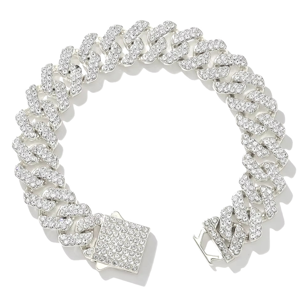 Pulsera Cubana - Full Ice (Plateado) - Image 2